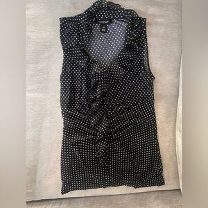 Black Polka Dot Sleeveless Blouse